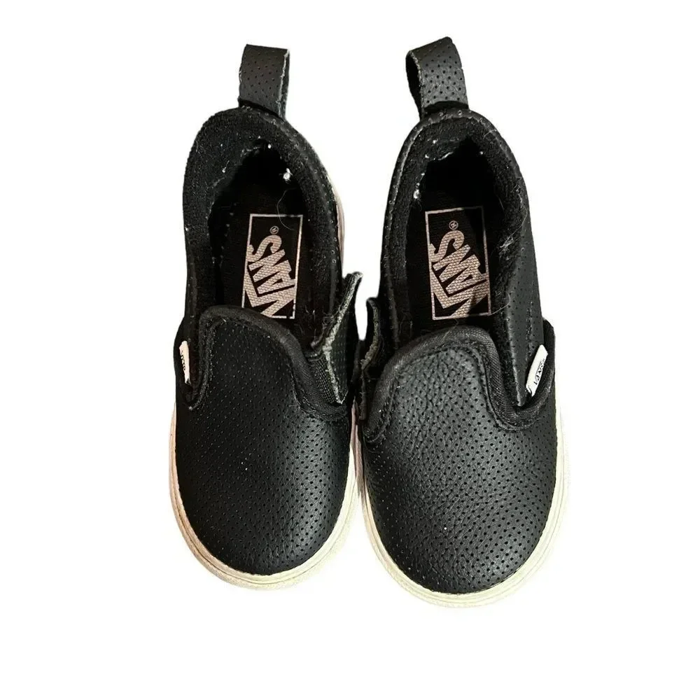 Kids Black‎ Vans Slip On Sneakers Size 6